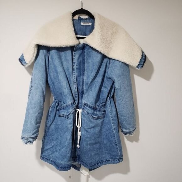 Need Supply Farrow Rio Hooded Jean Coat Jacket size Small - Picture 16 of 16